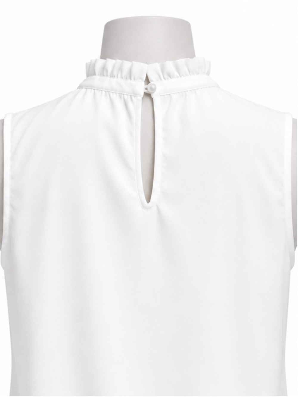 Ashley Stewart White Chiffon Pearl Embellished Blouse – Size 14 NWT - Picture 8 of 9